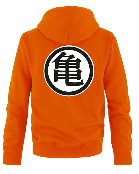 Comedy Shirts - Son Goku Trikot - Dragonball - Herren Hoodie - Orange/Weiss-Schwarz Gr. XL
