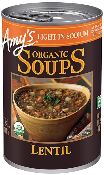 AMY’S SOUP, VEGAN LENTIL SOUP, LIGHT IN SODIUM,...