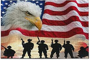 Oarencol Armed Forces Day American Flag Eagle Soldiers Usa Jigsaw Puzzle 500 Pieces 4th Of July Independence Day Puzzles For Adults Kids Toys Games Amazon Com