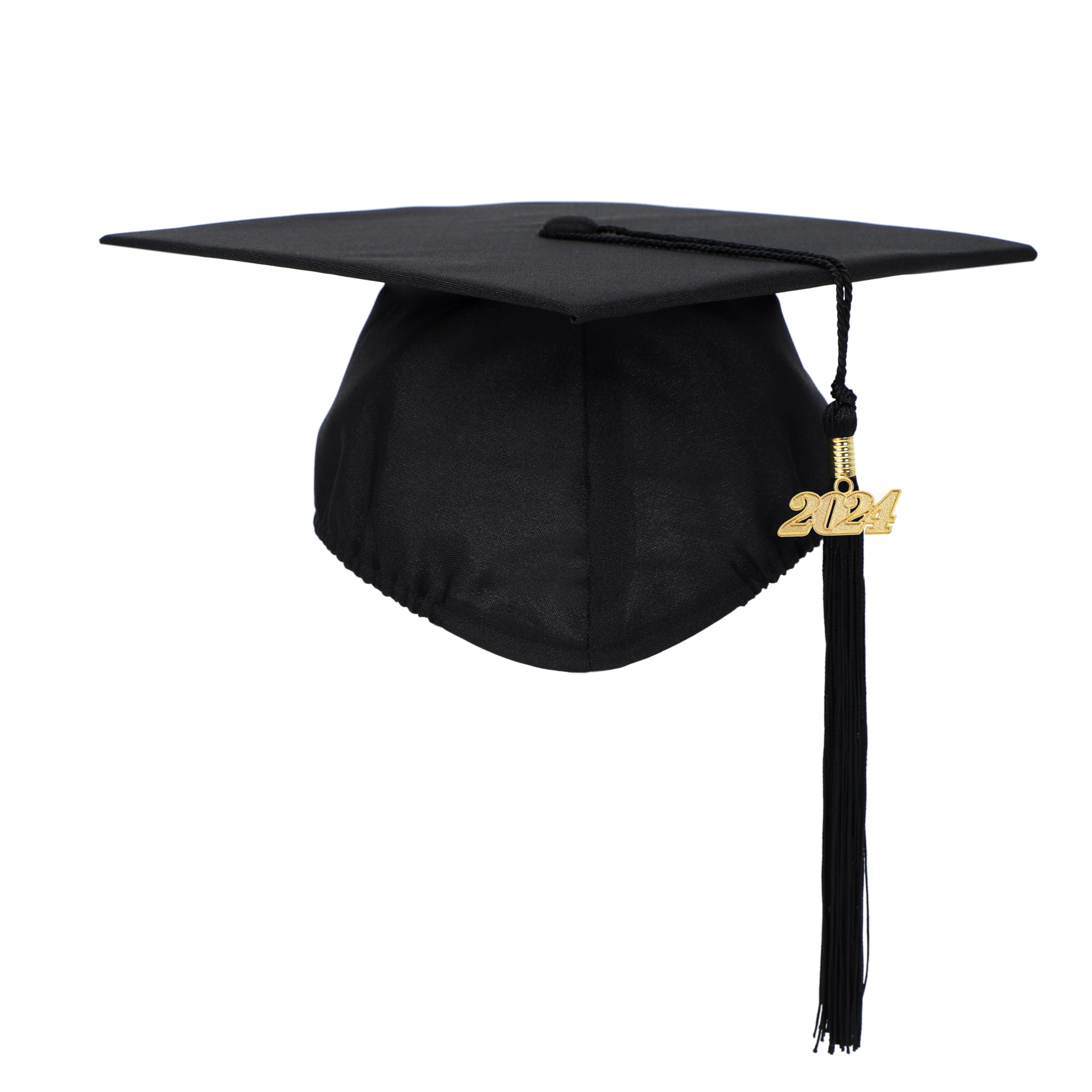 FtyFty Unisex Adult Matte Graduation Cap with Tassel Year Charm