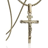 ZENLUNANO Crucifix Cross Necklace - Exquisite Jesus Pendant, Slatted Cross, Fade-Resistant, Skin-friendly, Christian Jewelry for Men and Women