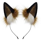 SMILETERNITY Handmade Animal Cat Fox Ears Headband Faux Fur Headwear for Party Halloween Cute Hair Accessories