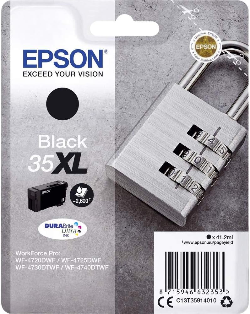 Epson 35XL Black DURABrite Ultra High Yield Ink Cartridge Claria Photo HD