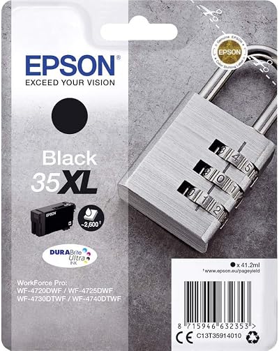 Epson 35XL Black DURABrite Ultra High Yield Ink Cartridge Claria Photo HD