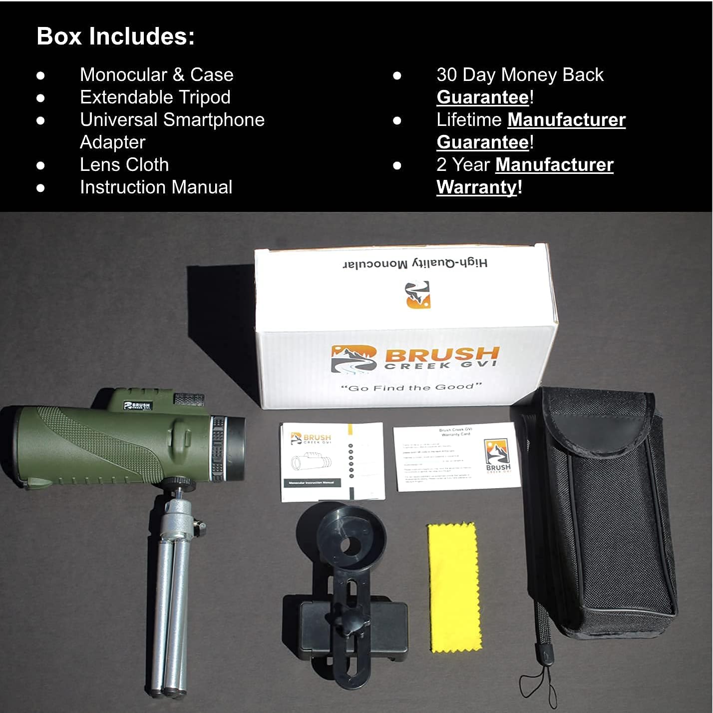 12x50 High Power Handheld Monocular Telescope- Waterproof Portable Scope Monocular- Monocular Telescope for Smartphone- Universal Adapter, 2.5 X More Stable Tripod -Hunting Birding Travel : Camera & Photo