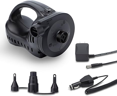nulink bomba de aire portatil y portatil para piscinas inflador recargable adaptador de 110 v ca y 12 v cc
