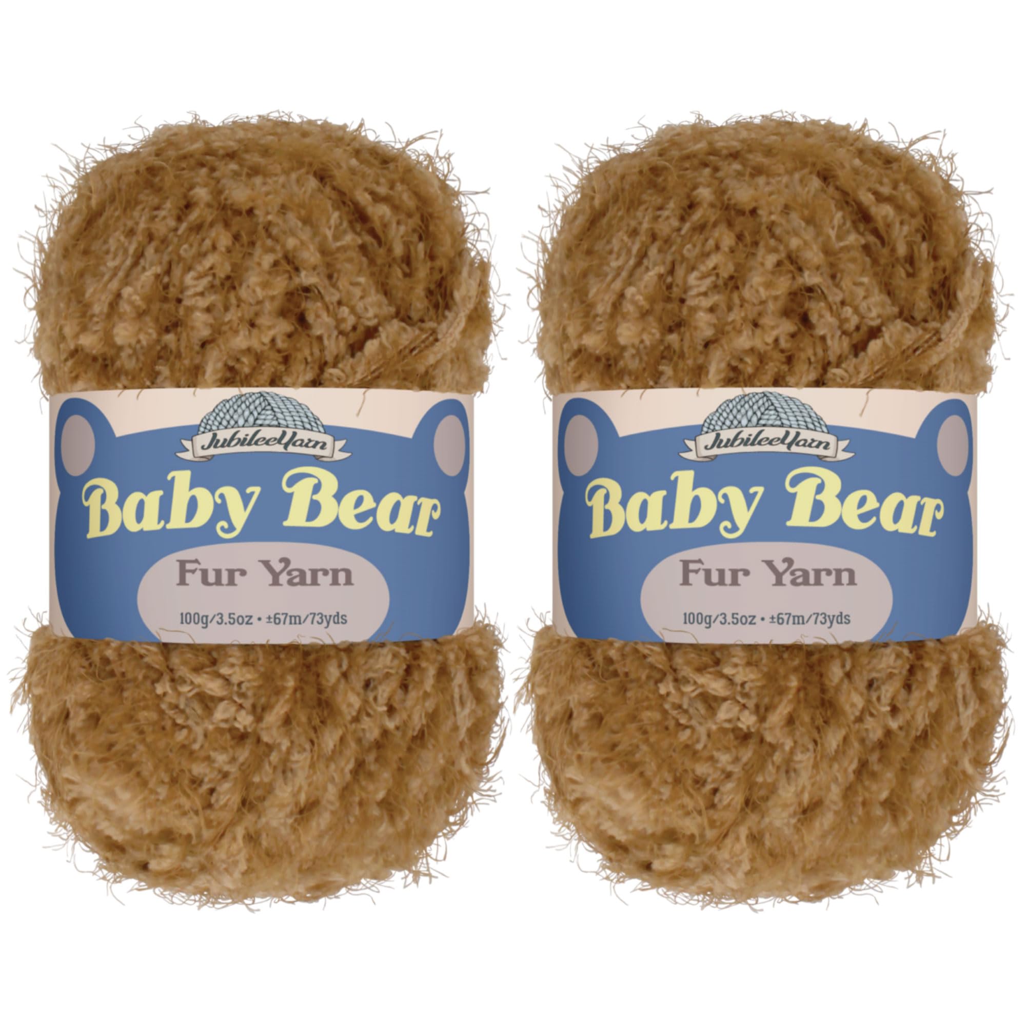 JubileeYarn Baby Bear Yarn - Chunky Weight Polyester Fur - 100g/Skein - Bronze - 2 Skeins