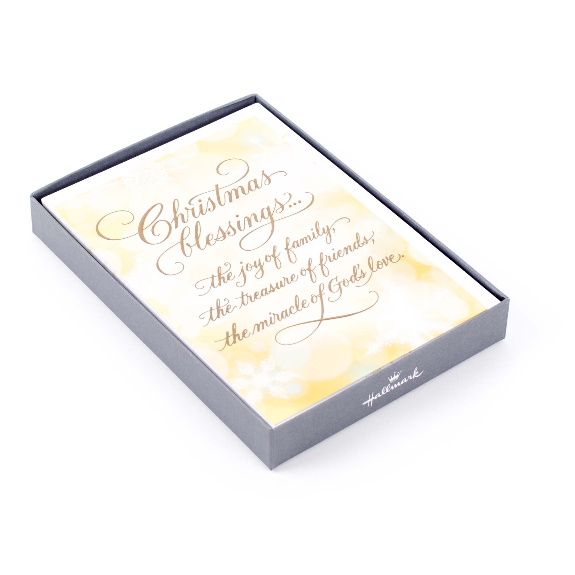 Hallmark Religious Boxed Christmas Cards, Christmas Blessings (16 Cards and 17 Envelopes)