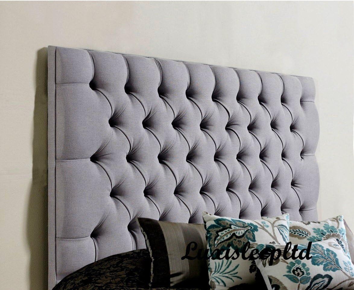 luxisleepltdStylish Colchester Bed Headboard in Chenille Fabric with matching Buttons (6ft Super King Size, Grey)