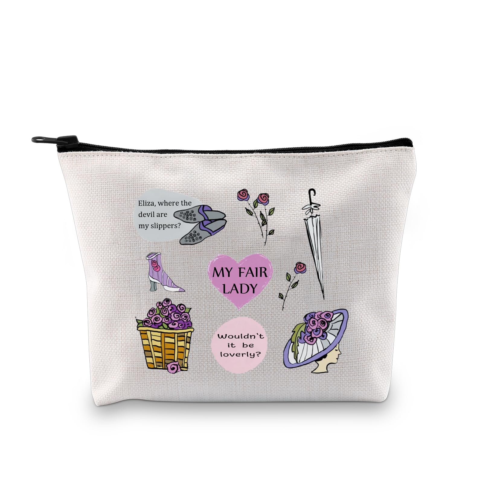PYOUL My Fair Lady Inspired Gift My Fair Lady Makeup Bag My Fair Lady Fan Cosmetic Bag Musical Lover Gift (My Fair Lady B)