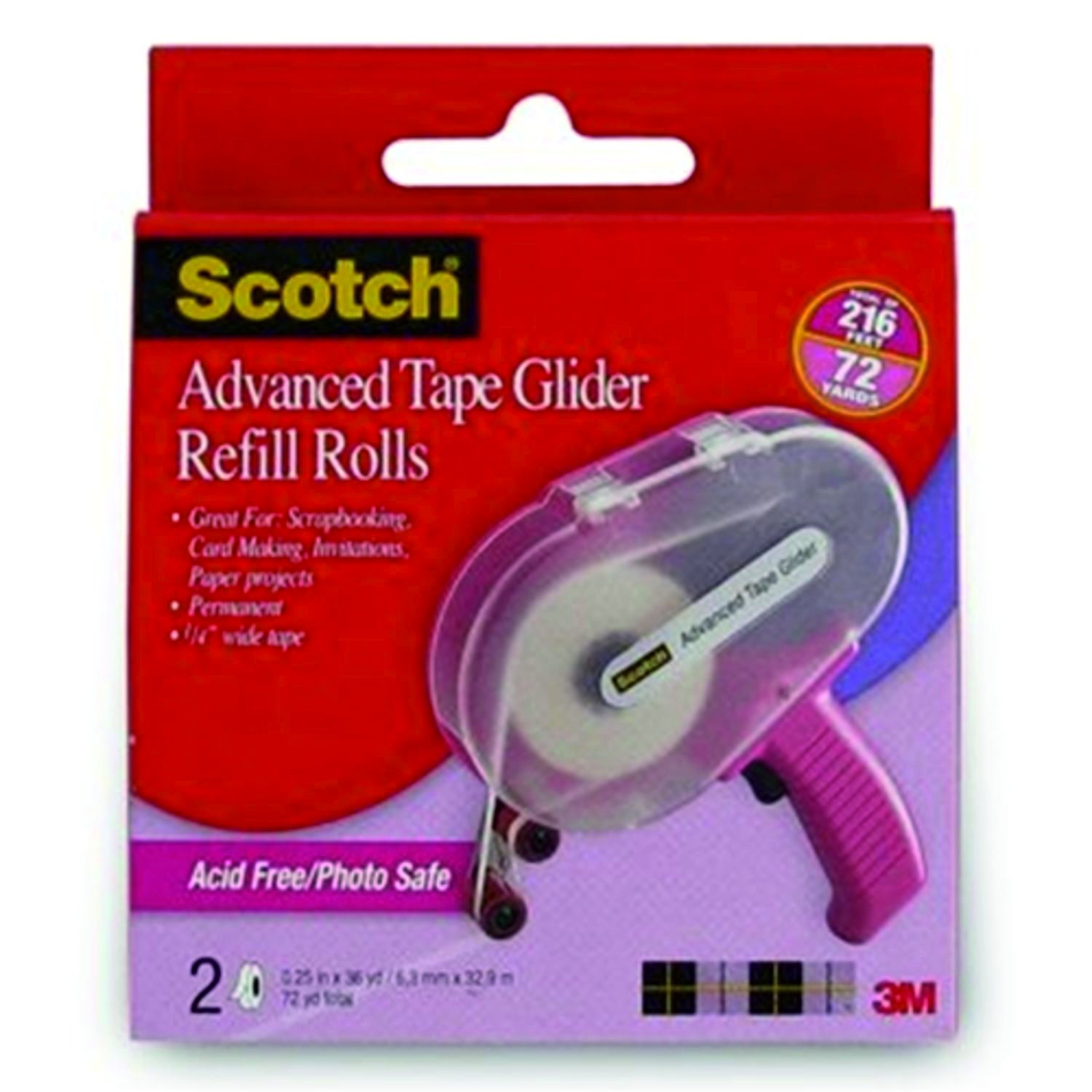 Scotch Tape Glider Refill Rolls box of 2 acidfree adhesive