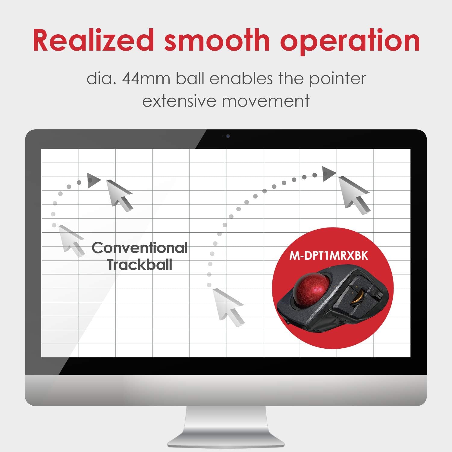 ELECOM DEFT PRO Trackball Mouse, Wired, Wireless, Bluetooth, Finger Control, Ergonomic Design, 8-Button Function - Image 5