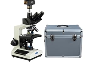 OMAX M837L Series Trinocular Lab Compound Microscope - 40X-2500X Magnification - Adjustable Microscope with LED Illumination 