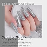 Aokitec 28g Dip Powder Glitter Silver Fashion Color Nail Art Salon DIY view 6