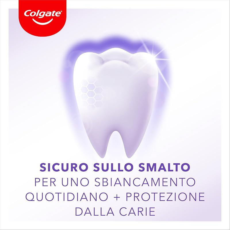Dentifricio Sbiancante Max White Purple Reveal 4 Confezioni da 75 ml I Per Denti Bianchi I Sicuro Per Lo Smalto I Contiene Fluoro I Sbiancamento denti I Bianco naturale