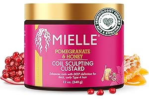 Mielle Organics Pomegranate & Honey Curl Cream - Coil & Curl Defining Hair Cream for Type 4 Hair - Hydrates, Controls Frizz, Conditions & Adds Shine (12 Fl Oz)