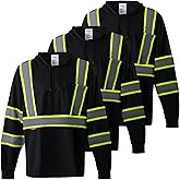 ProtectX Men's High Visibility Heavy Duty Long Sleeve Reflective Safety Shirts for Men Women, Class 2-3 Type R Hoodie
