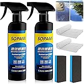 Sopami Car Coating Spray, 17.6 oz Quick Effect Coating Agent,Sopami Quickly Coat Car Wax,Sopami Car Scratch Wax Polish Spray Waterless Wash,Sopami Oil Film Emulsion Glass Cleaner(2PC+2*Sponge+2*Cloth)