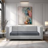 Teynewer Velvet Sofa Seat Cushion Covers 2 Seater Dark Grey Non-Slip view 7