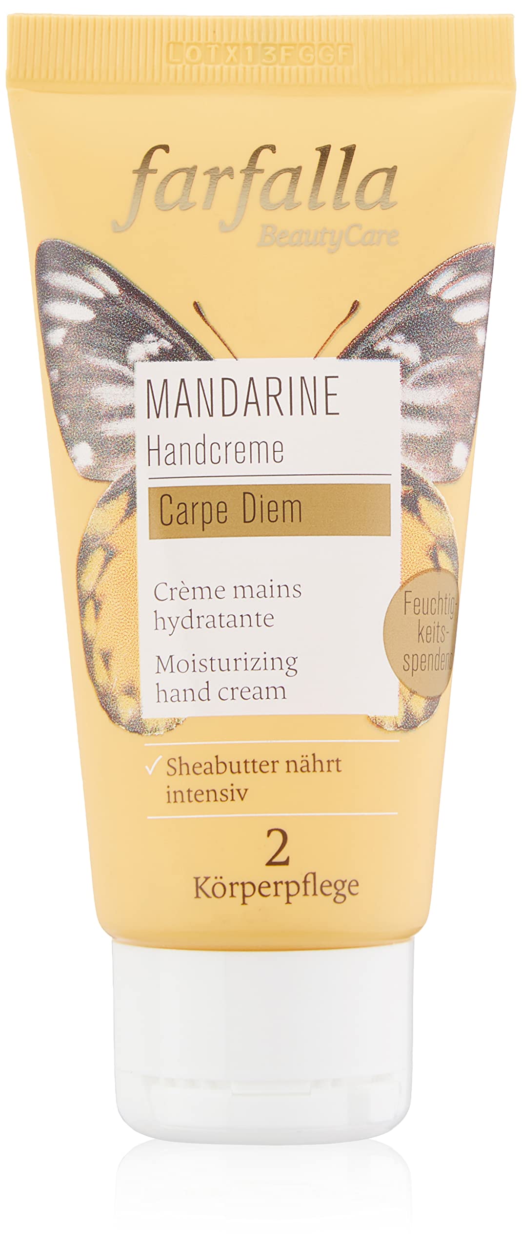 farfalla - Mandarin moisturising hand cream - 100% certified natural cosmetics (1 x 50 ml)