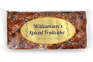 WILLIAMSON GOURMET FRUITCAKE Williamson's Spiced Fruitcake, Fruit Cake, Freshly Made, Gourmet Snack, Food Gift with Fine Fruits and Nuts (12 Ounces) (1 Count)