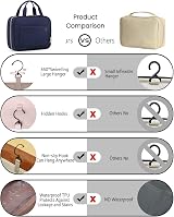 bagsmart Hanging Toiletry Bag Large Capacity Travel Organizer Medium-Dark Blue view 4