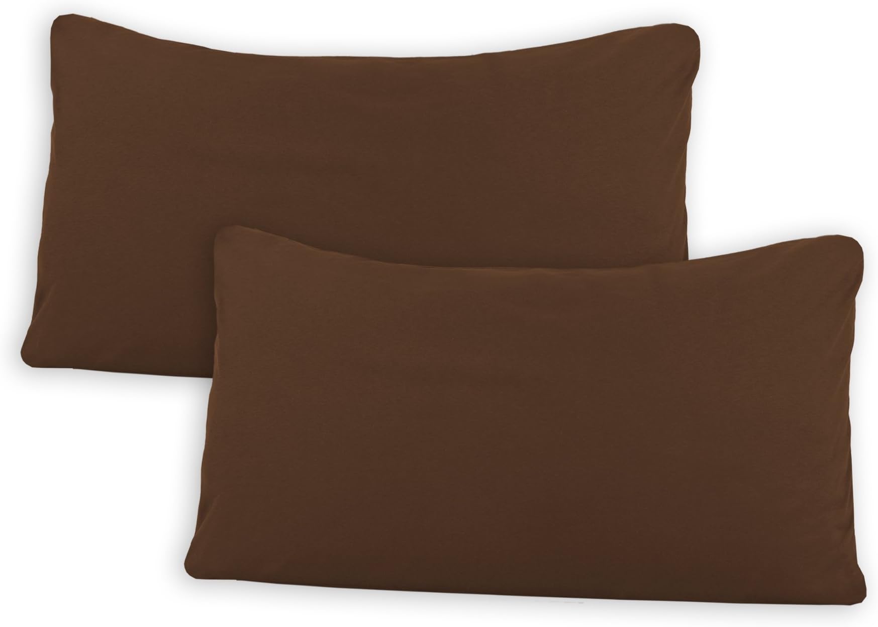 SHC Textilien Double pack Cushion covers Cushion cover Cushion outer with zip fastener, 100% cotton - 15 colours and 5 sizes 40x60 cm brown/chocolate