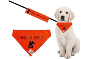 Set of leash sleeve and Bandana for dog EMOTIONAL SUPPORT slips on the collar 3 sizes available (Small)