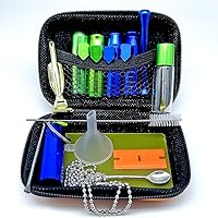 OMO Snuff Bottle Bottle with Spoon Snuff Tube Necklace Spoon Tray Scraper Cleaning Brush Mini Funnel [13 Pack]