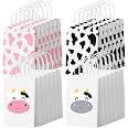 thumbnail image 2 of Patelai 24 Packs Party Favors Bag Print Gifts Bags With Handles, Themed Goodie Treat Candy Kraft Paper Bags For Birthday Party Supplies(Pink,Cow Style 2 of 10