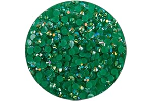KDKYY 500 Pieces SS30 6mm Flatback Rhinestones Clear Glasses Round Gems AB Crystals for Nail Art DIY Crafts Clothes Glitter Stones （Dark Green）
