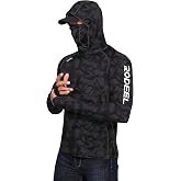Rodeel Men's UPF 50+ Performance Fishing Hoodie, Long Sleeve Sun Protection Athletic Quick-Dry Breathable T-Shirt