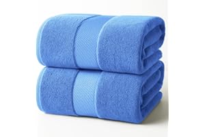 Infinitee Xclusives– Luxury Bath Sheets Towels – 2 Pack 600 GSM (35X70 Inches)– 100% Ring Spun Cotton Large Bath Towels for Bathroom (Eloquent Blue, Bath Sheet Pack of 2)