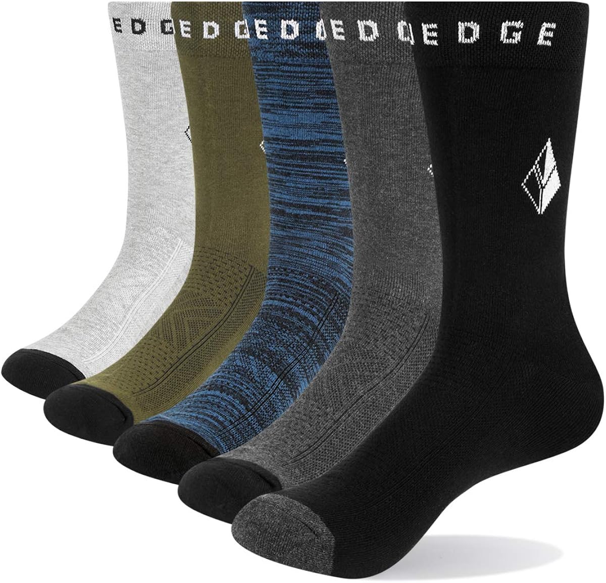 Men's Socks YUEDGE Breathable Cotton Crew Casual Dress Work Socks For