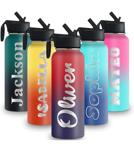 Insulated Bottle Personalized Stainless Steel Water Bottle - 17oz ...