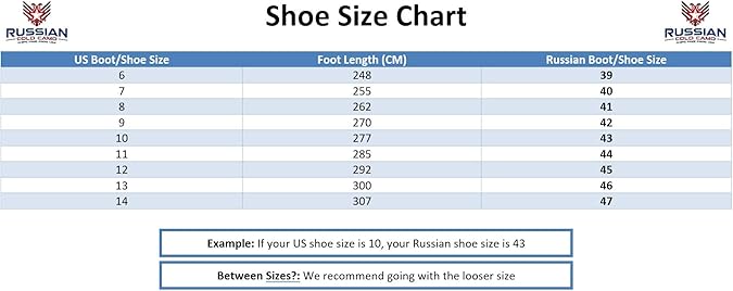 russian shoe size to us
