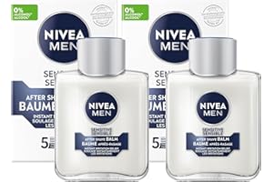 NIVEA MEN Sensitive Skin After Shave Balm, After Shave for Men with Sensitive Skin, No Drying Alcohol, Aftershave Instantly S