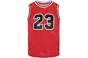 FYSSHUO Men's 23#90S Basketball Jersey Street Party Team Custom Basketball Jersey Basketball Fan's Gift Red/Black S-XXL (Red, L)