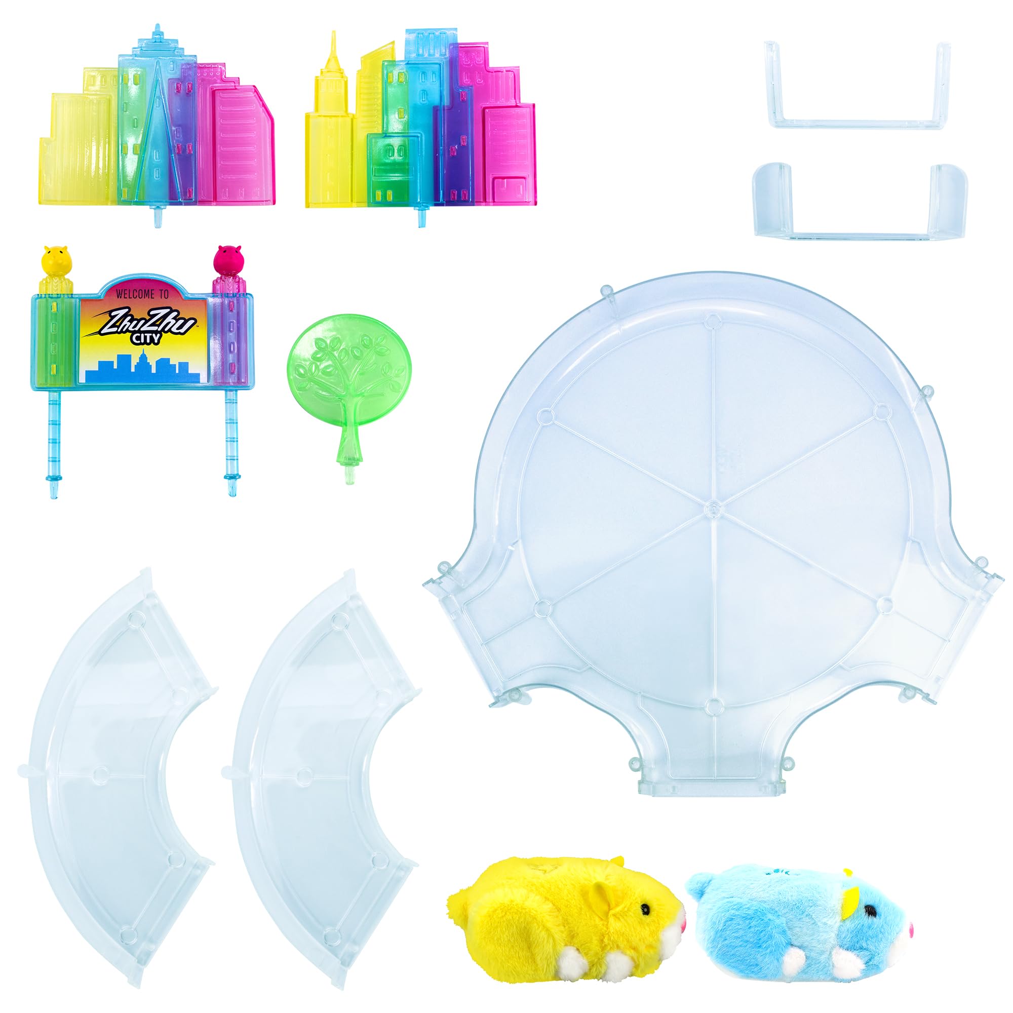 zhuzhu City Downtown Starter Playset with Electronic Hamsters Pipsqueak and Sophie - Perfect for Boys & Girls! Interactive Hamsters and Downtown Starter Playset - 40+ Unique Sounds & Actions - 4+