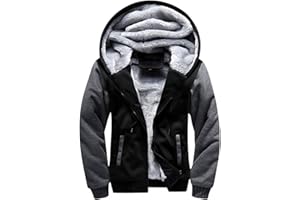 TOWMUS Sweatshirts for Men Men's Zip Up Hooded Fleece Cardigan Sweater Winter Warm Stripe Jacket Coat with Hooded