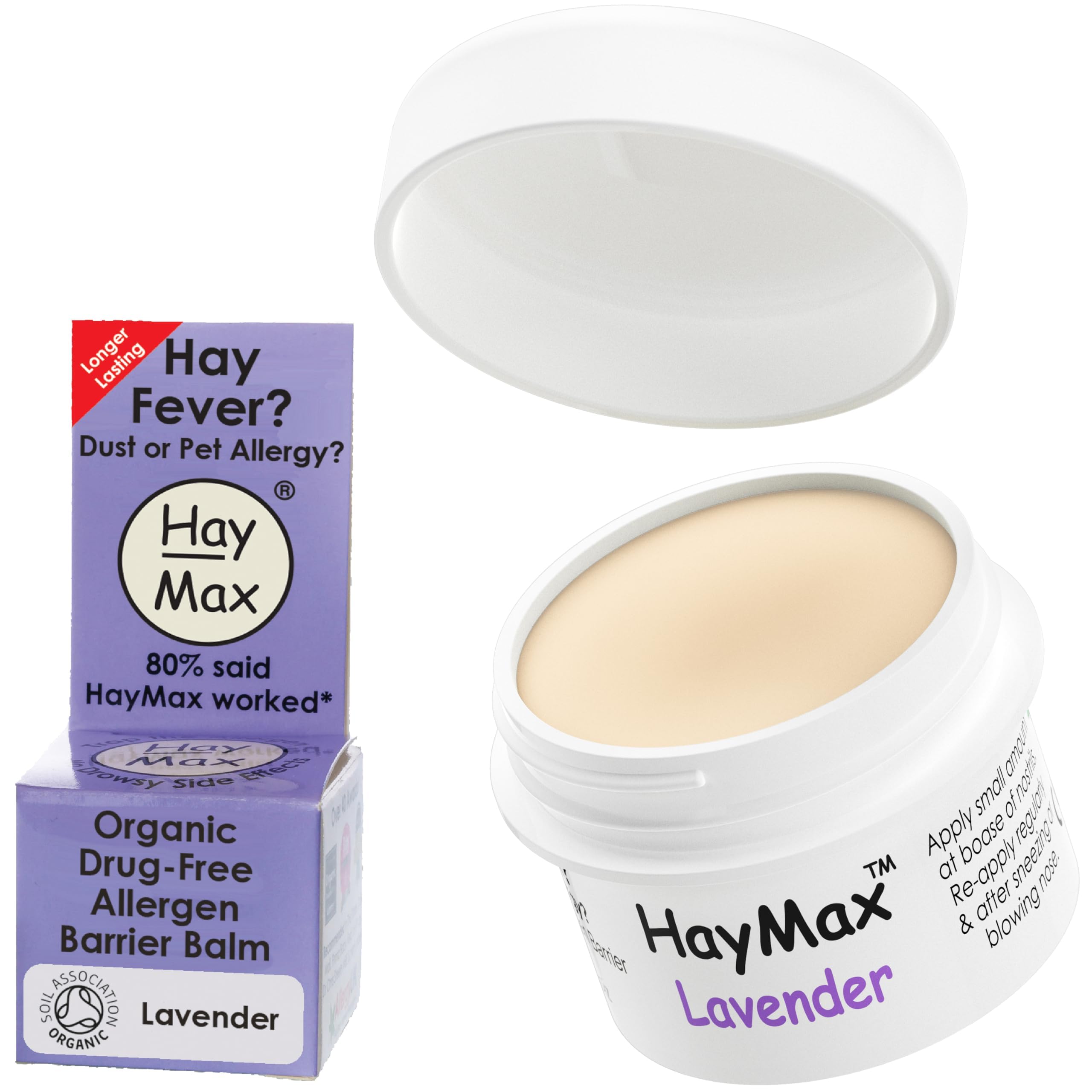 HayMax Allergen Barrier Balm - Lavender 5ml - Organic, Natural & Non-Drowsy Hay Fever & Allergy Relief Balm - Traps Pollen, Dust & Other Allergy Particles - Great for Adults, Kids & Pregnant Women