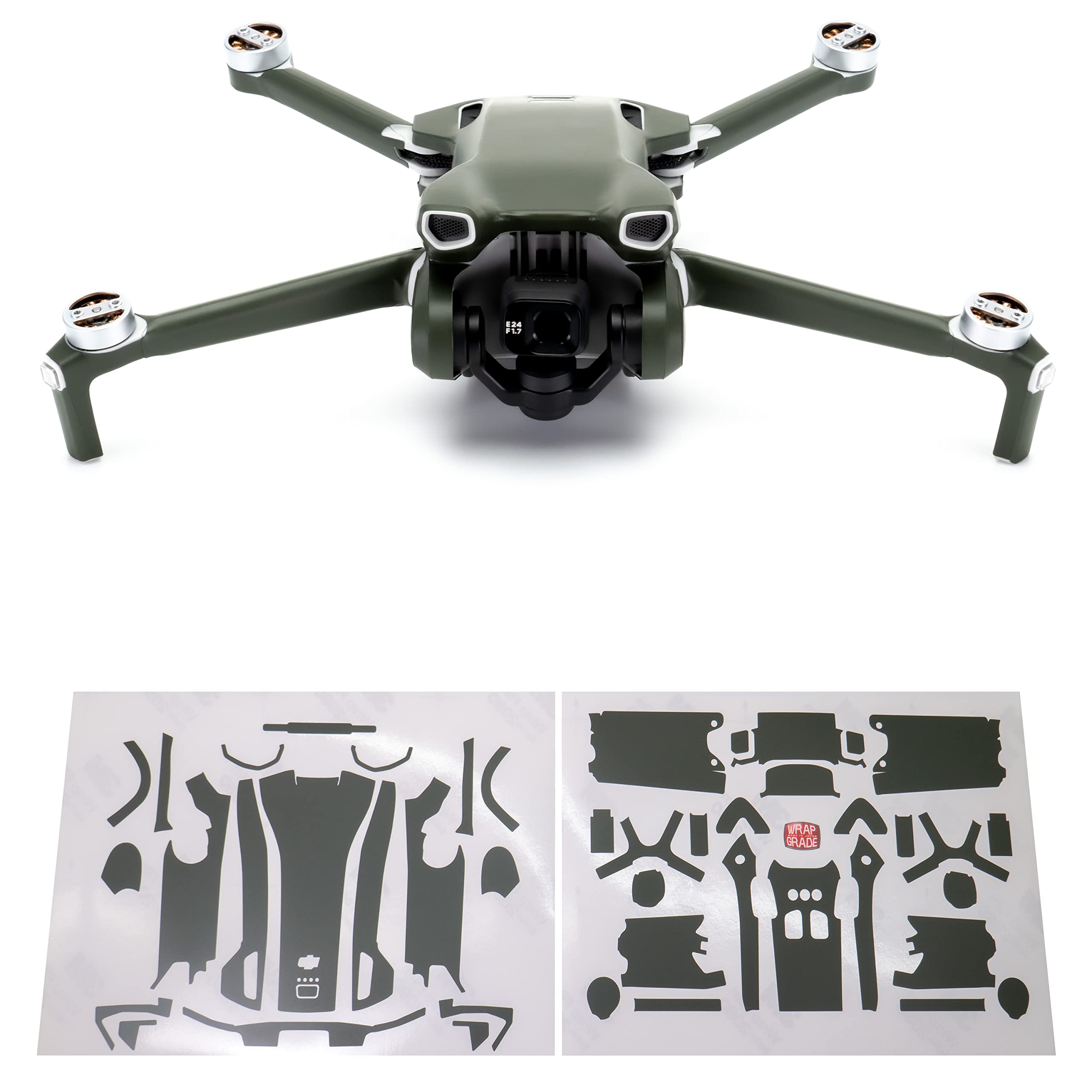 WRAPGRADE Skin Stickers compatible with DJI Mini 3 | Main Unit (ARMY GREEN) — image 1