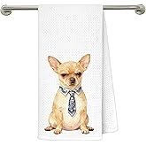 gsgfdshf Chinoiserie Chihuahua Kitchen Towels 16x24 in, Gifts for Chihuahua Lovers Women, Grandmillennial Tie Dog Decorative Hand Tea Dish Towels for Bathroom Kitchen