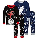 Little bety Cotton 4 Piece Pajamas Boys Long Sleeve Sets Toddler Boys Pjs Kids Sleepwear Sets
