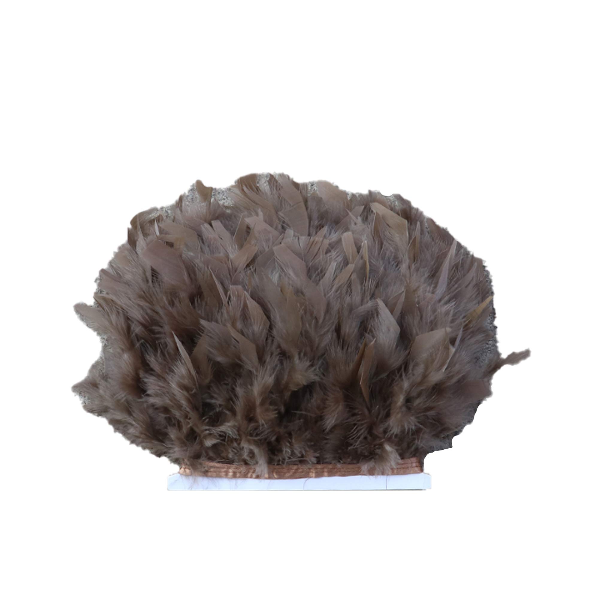 Selene 43 Colours 2 Meters Quality Natural Feather Trimming Fringe for Millinery Craft Dress Making (#22-Coffee)