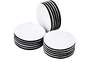 BRAVESHINE Adhesive Tape - 16PCS Hook and Loop Fasteners - Double Sided Adhesive Note Pads - Heavy-Weight Rug Carpet Gripper Mounting Tape for Wall Decorations or Tools Hanging - Round 2 inch