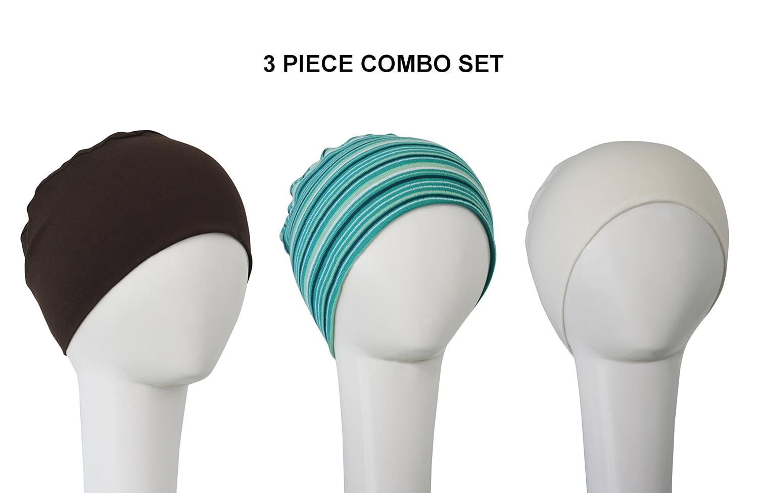 the headscarves chemo caps 3 piece combo set