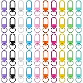 50PCS Small Lobster Claw Clasps for Keychains, 32mm Metal Lanyard Clips Swivel Snap Key Chain Hooks for Purses Straps Bag Charms Dog Tags Zipper Jewelry Making Connector DIY Craft Projects,Mixed Color