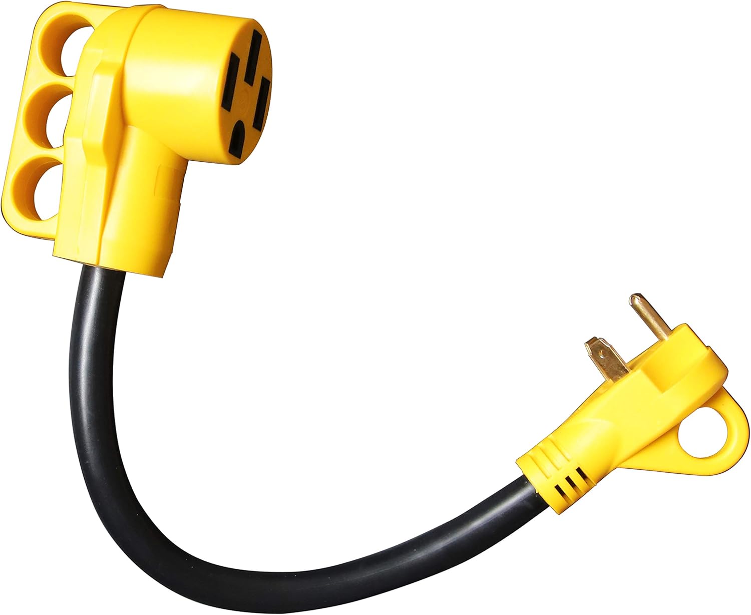 XWatts 30 Amp to 50 Amp RV Adapter Heavy Duty Dogbone Electrical Power Adapter | 30 Amp Male to 50 Amp Female Camper, Trailer, RV Dogbone Power Cord Adapter | 180 Degree Bend and Ergonomic Handle