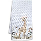 Shrago Giraffe Nursery Decor Kitchen Towels, Giraffe Gifts for Women Kids Dish Tea Towels for Kitchen, Animal Lover Gifts Decorative Hand Towel for Kids Bathroom Decor, 16x24 Inch